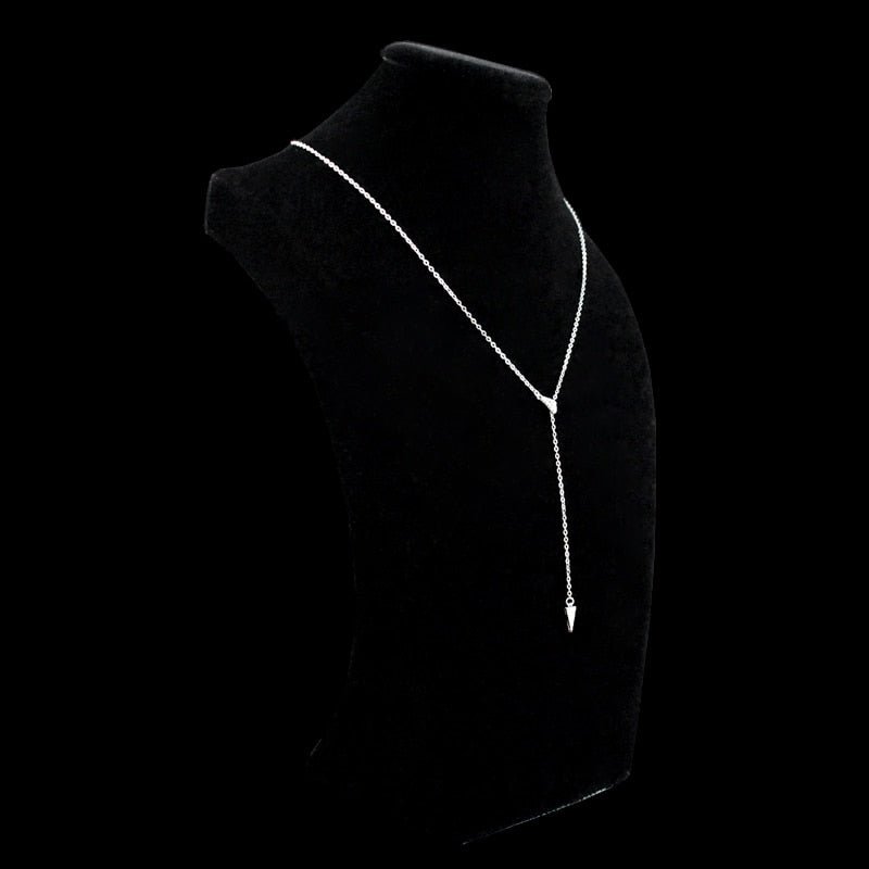 New Fashion 925 Sterling Silver Triangle Zircon Adjustable Collarbone Necklace Rhinestone CZ Pendant Necklace Women Jewelry Gift | 0 | Tage-Active