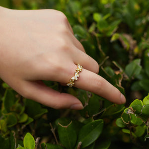 New Fashion Butterfly Rings Shiny Cubic Zirconia Leaves Geometric Adjustable Finger Ring Girls Minimalist Dainty Jewlery Gifts | 0 | Tage-Active