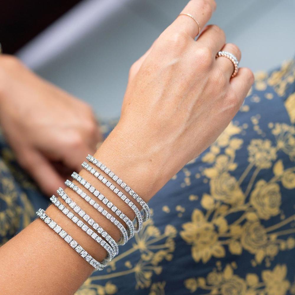 New Fashion Luxury Punk Gold Silver Color Tennis Bracelets Bangle for Women Wedding on Hand Gift Jewelry Wholesale S5877b | 0 | Tage-Active