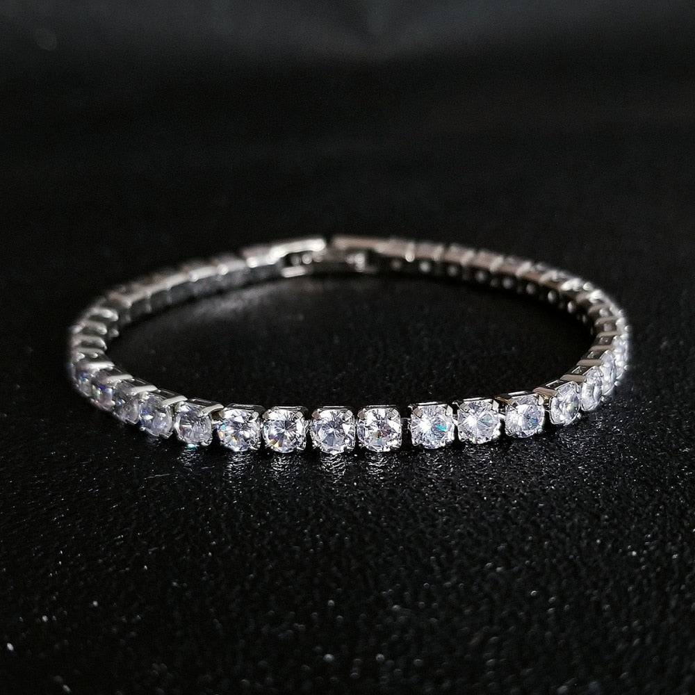 New Fashion Luxury Punk Gold Silver Color Tennis Bracelets Bangle for Women Wedding on Hand Gift Jewelry Wholesale S5877b | 0 | Tage-Active