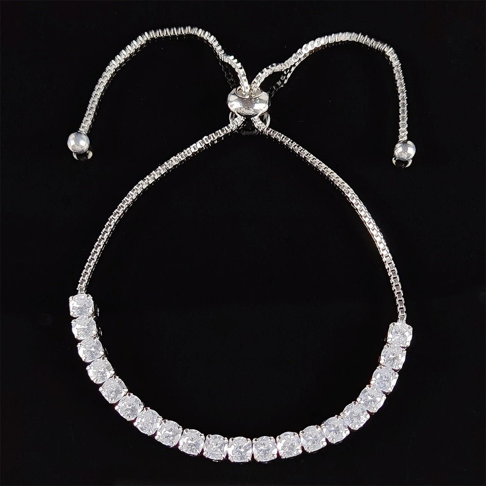 New Fashion Luxury Punk Gold Silver Color Tennis Bracelets Bangle for Women Wedding on Hand Gift Jewelry Wholesale S5877b | 0 | Tage-Active