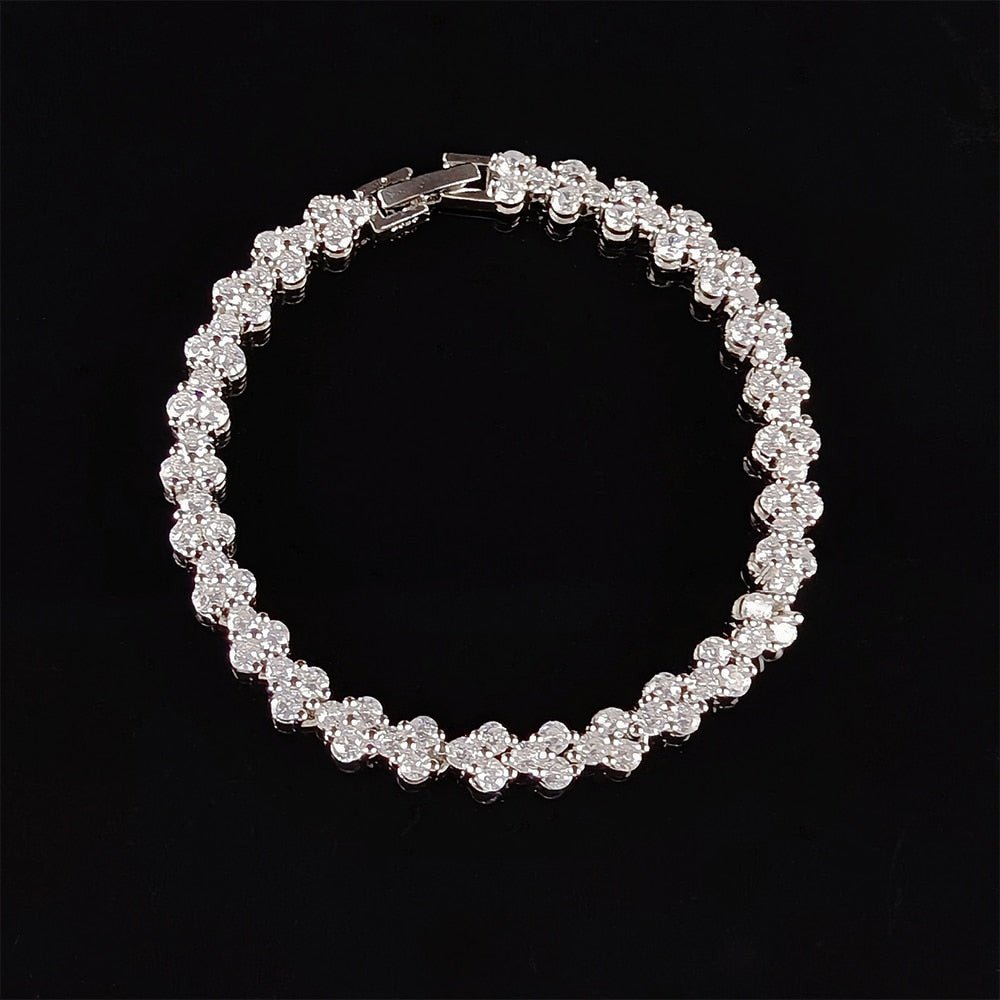 New Fashion Luxury Punk Gold Silver Color Tennis Bracelets Bangle for Women Wedding on Hand Gift Jewelry Wholesale S5877b | 0 | Tage-Active