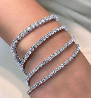 New Fashion Luxury Punk Gold Silver Color Tennis Bracelets Bangle for Women Wedding on Hand Gift Jewelry Wholesale S5877b | 0 | Tage-Active
