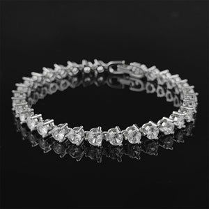New Fashion Luxury Punk Gold Silver Color Tennis Bracelets Bangle for Women Wedding on Hand Gift Jewelry Wholesale S5877b | 0 | Tage-Active