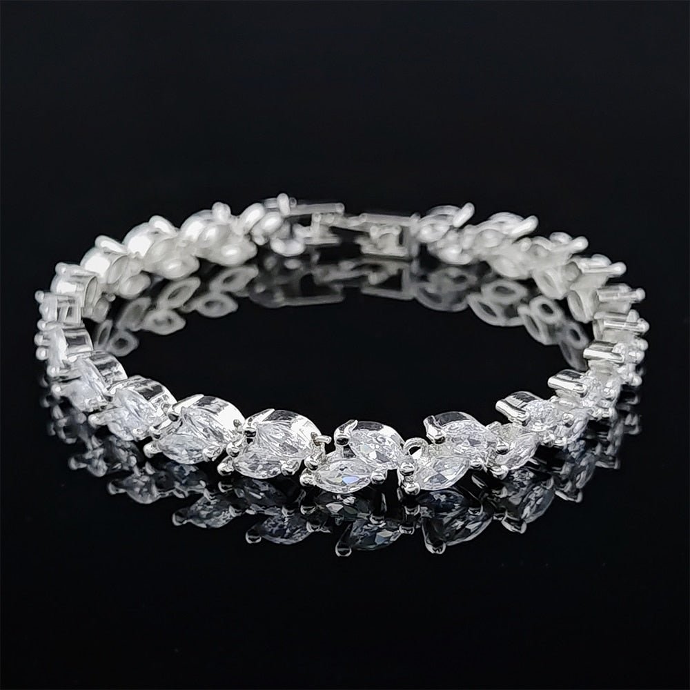 New Fashion Luxury Punk Gold Silver Color Tennis Bracelets Bangle for Women Wedding on Hand Gift Jewelry Wholesale S5877b | 0 | Tage-Active