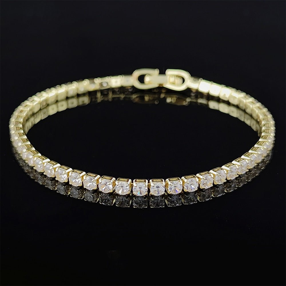 New Fashion Luxury Punk Gold Silver Color Tennis Bracelets Bangle for Women Wedding on Hand Gift Jewelry Wholesale S5877b | 0 | Tage-Active