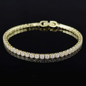 New Fashion Luxury Punk Gold Silver Color Tennis Bracelets Bangle for Women Wedding on Hand Gift Jewelry Wholesale S5877b | 0 | Tage-Active
