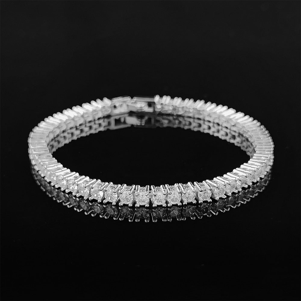 New Fashion Luxury Punk Gold Silver Color Tennis Bracelets Bangle for Women Wedding on Hand Gift Jewelry Wholesale S5877b | 0 | Tage-Active