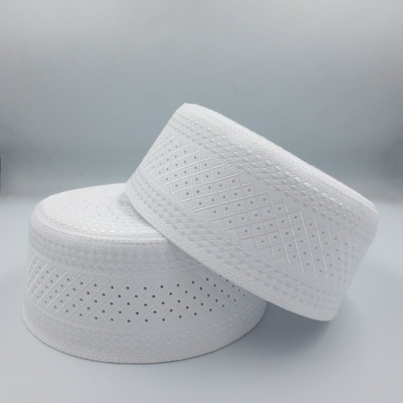 Muslim Men Prayer Hats Cotton Embroidery Saudi Arabia Islamic Hat Hijab Jewish Cap Headscarf Clothing Islam Headscarf | TageUnlimited