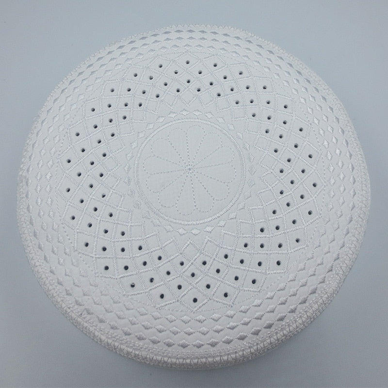 Muslim Men Prayer Hats Cotton Embroidery Saudi Arabia Islamic Hat Hijab Jewish Cap Headscarf Clothing Islam Headscarf | TageUnlimited