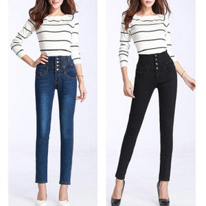 Plus Size Womens Jeans High Waist Skinny Pants Fleece Lined Elastic Waist Jegging Casual For Women Warm Jeans40-100KG | 0 | TageUnlimited