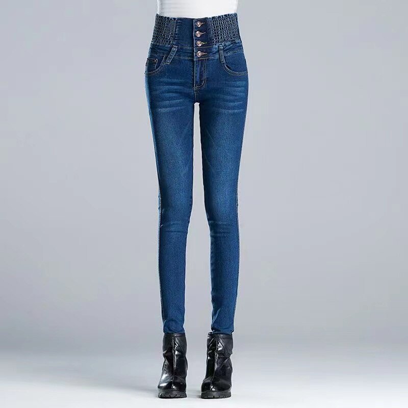 Plus Size Womens Jeans High Waist Skinny Pants Fleece Lined Elastic Waist Jegging Casual For Women Warm Jeans40-100KG | 0 | TageUnlimited