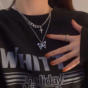 New Senior Fashion Women Pendant Necklaces Fine Double Link Chain Metal Heart Party Necklace Jewelry Gift | 0 | Tage-Active