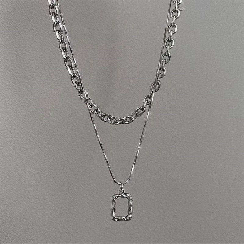 New Senior Fashion Women Pendant Necklaces Fine Double Link Chain Metal Heart Party Necklace Jewelry Gift | 0 | Tage-Active
