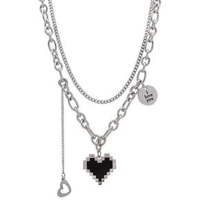 New Senior Fashion Women Pendant Necklaces Fine Double Link Chain Metal Heart Party Necklace Jewelry Gift | 0 | Tage-Active