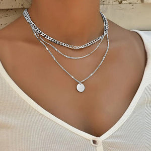 New Senior Fashion Women Pendant Necklaces Fine Double Link Chain Metal Heart Party Necklace Jewelry Gift | 0 | Tage-Active