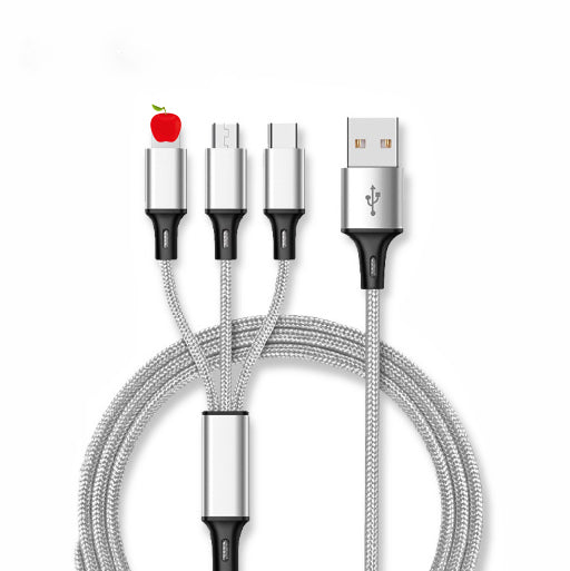 Nylon Braided Fast Charging Micro usb Type-C Multi Port Function 3 in 1 usb Charing cable | Tage-Active