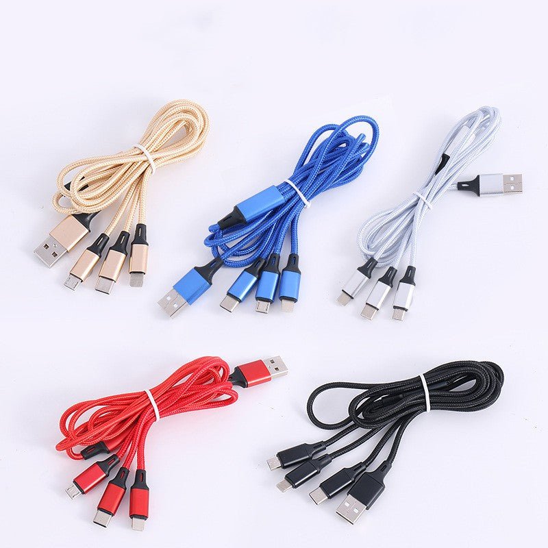 Nylon Braided Fast Charging Micro usb Type-C Multi Port Function 3 in 1 usb Charing cable | Tage-Active