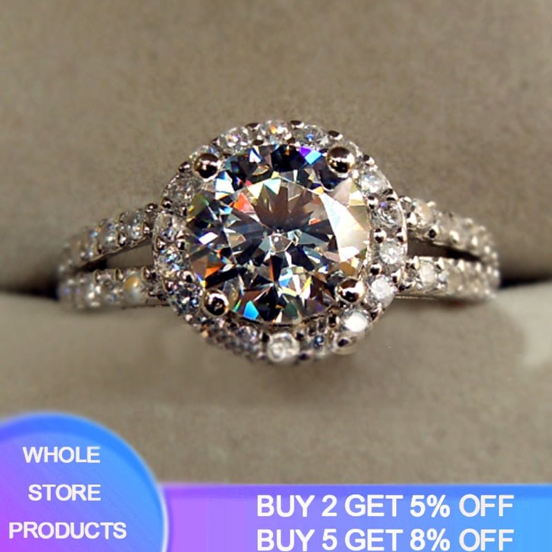 Original Certified Tibetan Silver Rings For Women Natural 2.0ct Cubic Zirconia Wedding Engagement Band Gift Jewelry Accessories | 0 | Tage-Active