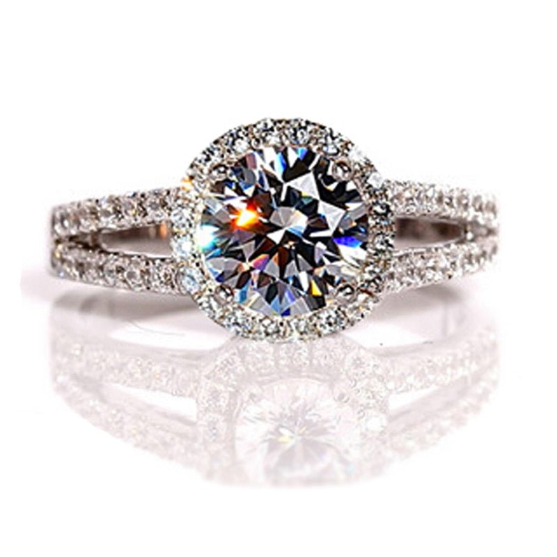 Original Certified Tibetan Silver Rings For Women Natural 2.0ct Cubic Zirconia Wedding Engagement Band Gift Jewelry Accessories | 0 | Tage-Active