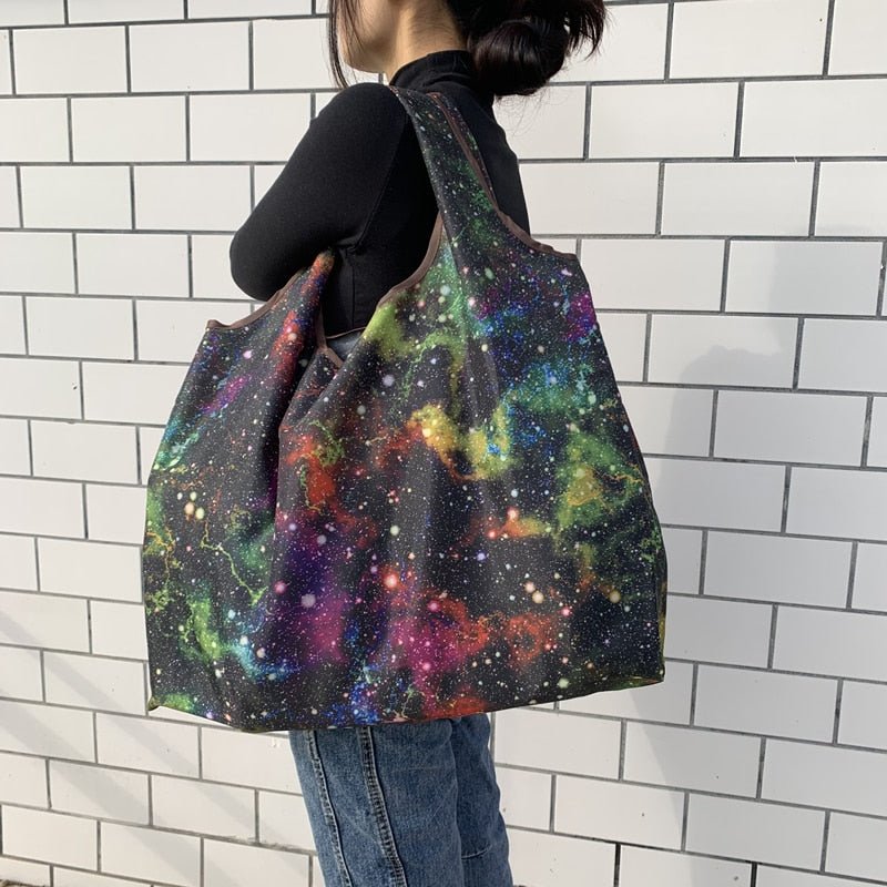 Personal Style Large Tote ECO Reusable Polyester Portable Shoulder Women&#39;s Handbags Folding Pouch Shopping Bag Storage | 0 | TageUnlimited