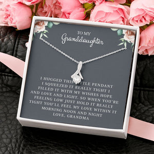 Petite Ribbon Shaped Pendant - To My Granddaughter | Jewelry | C30084TG, C30084TR, lx-C30084, PB23-WOOD, PROD-1499210, PT-930, TNM-1, USER-43062, WARRANTY-UPSELL | TageUnlimited