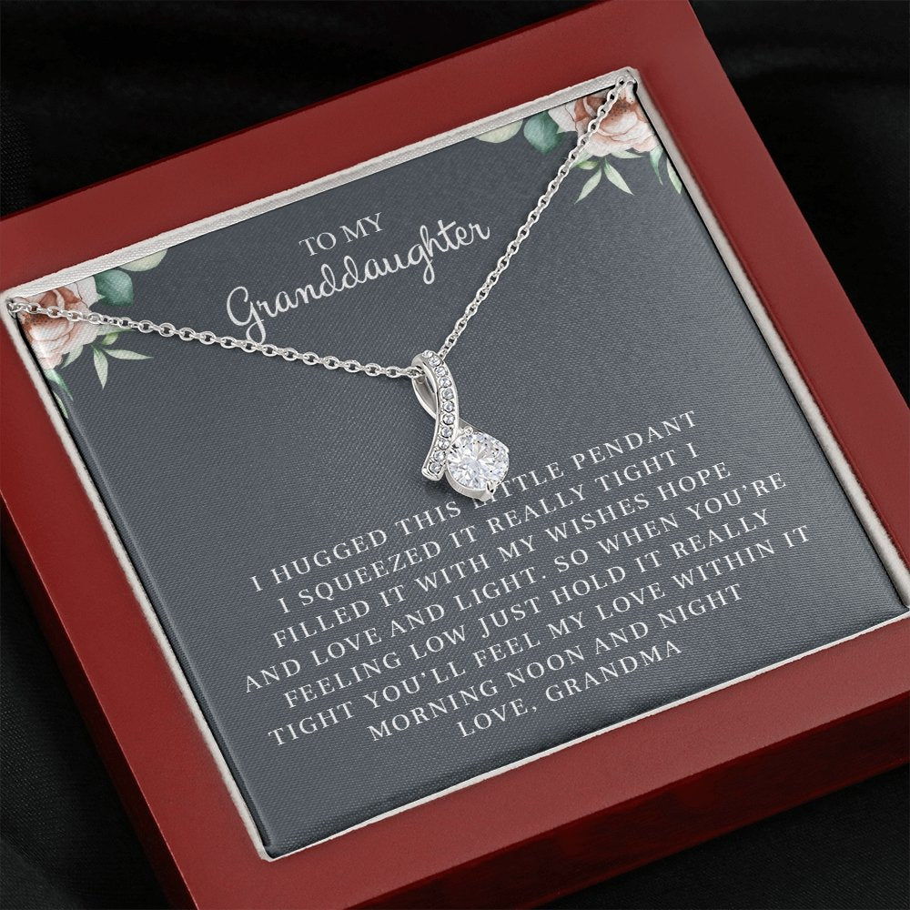 Petite Ribbon Shaped Pendant - To My Granddaughter | Jewelry | C30084TG, C30084TR, lx-C30084, PB23-WOOD, PROD-1499210, PT-930, TNM-1, USER-43062, WARRANTY-UPSELL | TageUnlimited
