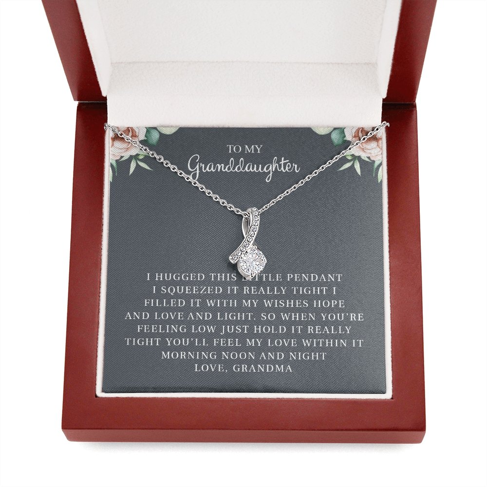 Petite Ribbon Shaped Pendant - To My Granddaughter | Jewelry | C30084TG, C30084TR, lx-C30084, PB23-WOOD, PROD-1499210, PT-930, TNM-1, USER-43062, WARRANTY-UPSELL | TageUnlimited