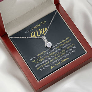Petite Ribbon Shaped Pendant - To My Smokin' Hot Wife | Jewelry | C30084TG, C30084TR, lx-C30084, PB23-WOOD, PROD-1497632, PROD-1499070, PT-930, TNM-1, USER-43062, WARRANT-UPSELL | TageUnlimited