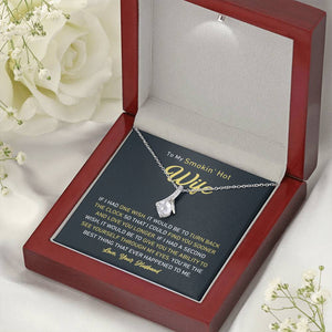 Petite Ribbon Shaped Pendant - To My Smokin' Hot Wife | Jewelry | C30084TG, C30084TR, lx-C30084, PB23-WOOD, PROD-1497632, PROD-1499070, PT-930, TNM-1, USER-43062, WARRANT-UPSELL | TageUnlimited