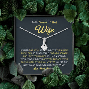 Petite Ribbon Shaped Pendant - To My Smokin' Hot Wife | Jewelry | C30084TG, C30084TR, lx-C30084, PB23-WOOD, PROD-1497632, PROD-1499070, PT-930, TNM-1, USER-43062, WARRANT-UPSELL | TageUnlimited