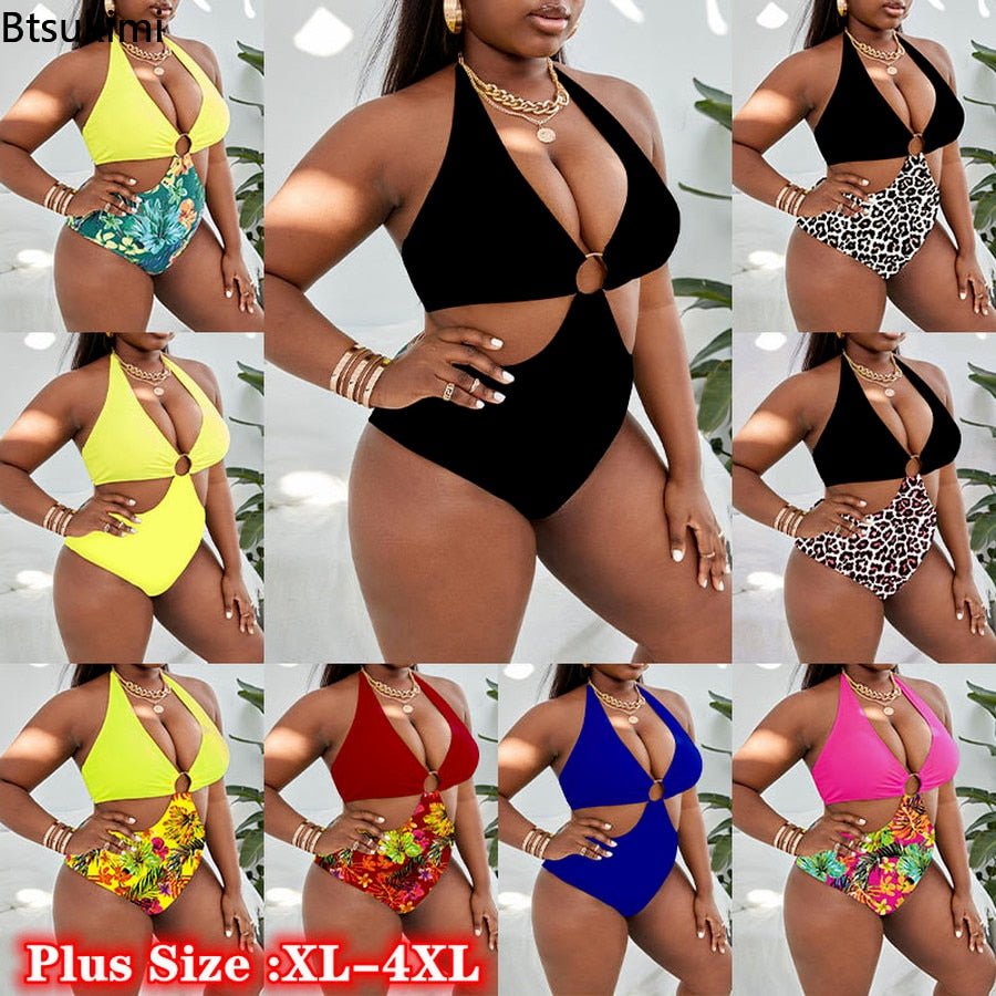 Swimsuits for Fat Ladies Printted Sexy One Piece Swimsuit Women Holiday Beachwear Bathing Suit Women Bikinis | TageUnlimited