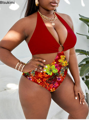 Swimsuits for Fat Ladies Printted Sexy One Piece Swimsuit Women Holiday Beachwear Bathing Suit Women Bikinis | TageUnlimited