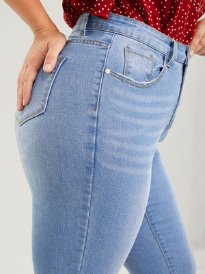 Plus Size Skinny Jeans for Women High Rise Women Jeans Stretchy Pencil Lady Denim Jeans 100 Kgs Mom Jeans Full Length Wash Jeans | 0 | TageUnlimited