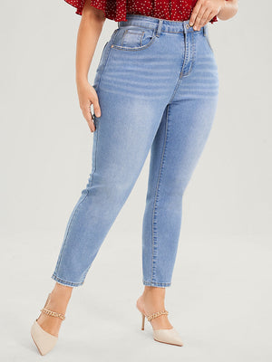Plus Size Skinny Jeans for Women High Rise Women Jeans Stretchy Pencil Lady Denim Jeans 100 Kgs Mom Jeans Full Length Wash Jeans | 0 | TageUnlimited