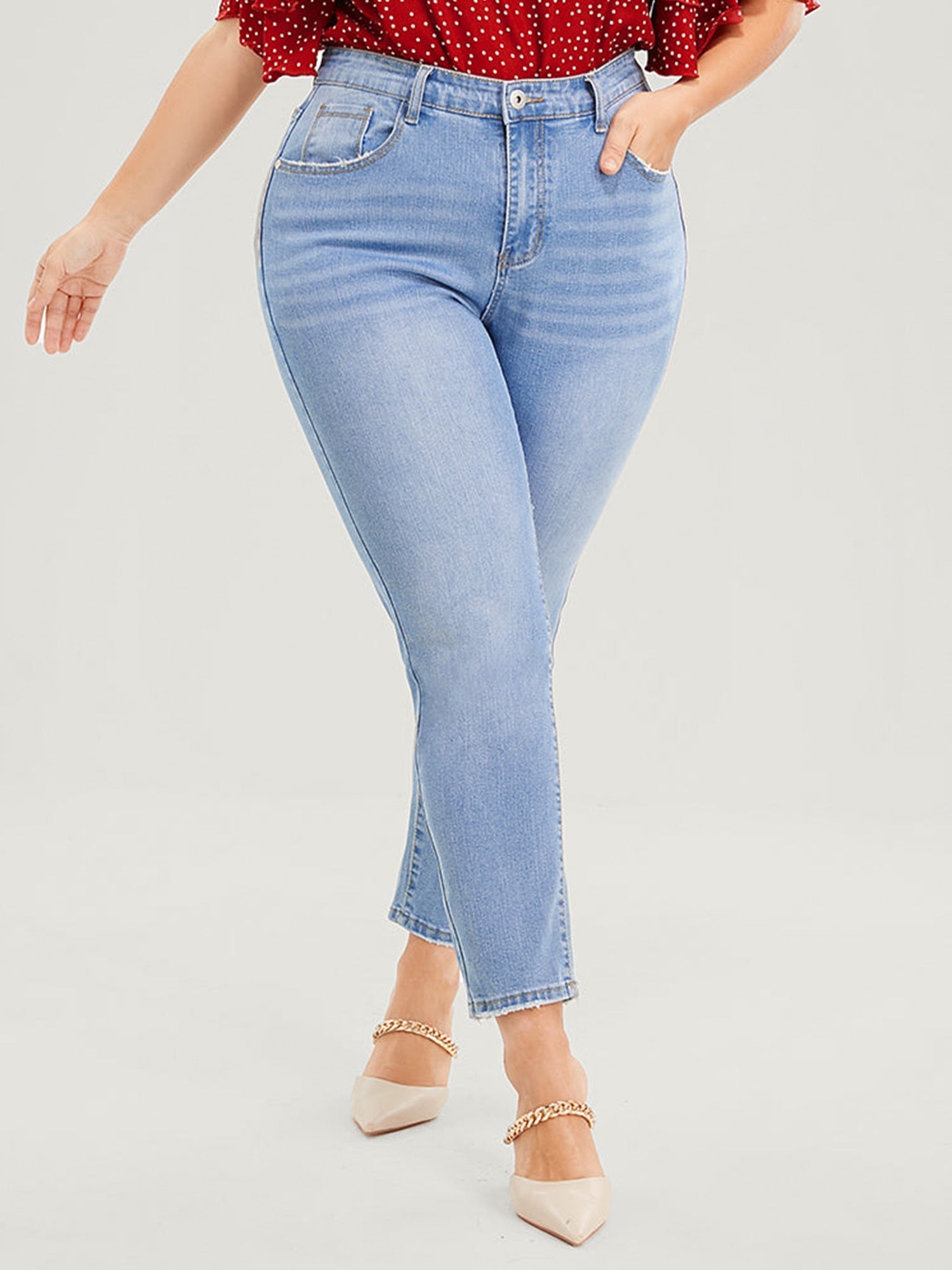 Plus Size Skinny Jeans for Women High Rise Women Jeans Stretchy Pencil Lady Denim Jeans 100 Kgs Mom Jeans Full Length Wash Jeans | 0 | TageUnlimited