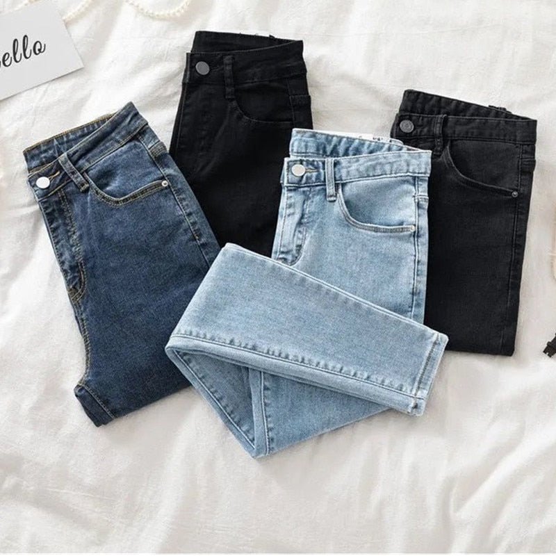 Plus size Skinny Stretch Jeans For woman High Waist pencil Pants Vintage Slim Denim Pants New Female Autumn Ankle Trousers | 0 | TageUnlimited
