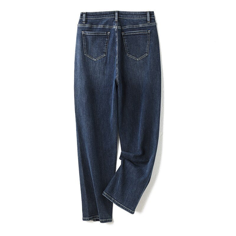 Plus Size Women Jeans  Spring 5XL 6XL Female Pants High Waisted 100 Kilograms Women Loose Full Length Denim Jean for Mom | 0 | TageUnlimited