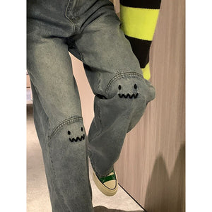Plus Size Women Jeans High Waist Straight Baggy Fashion Pants Streetwear Harajuku Vintage Casual Female Wide Leg Denim Trouser | 0 | TageUnlimited