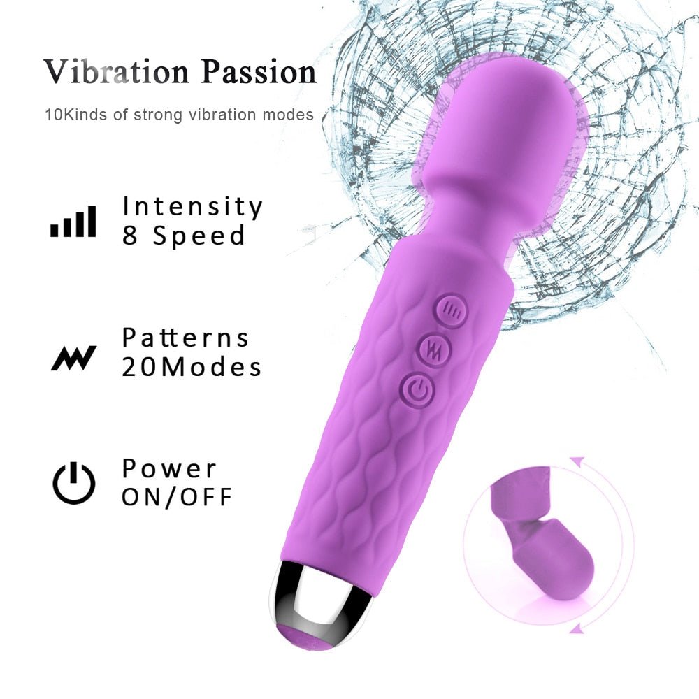 Powerful Handheld Clit Clitoris Stimulation Adult Personal Silicone Sex Toy Magic Av Wand Massager Vibrator for Women Female | TageUnlimited