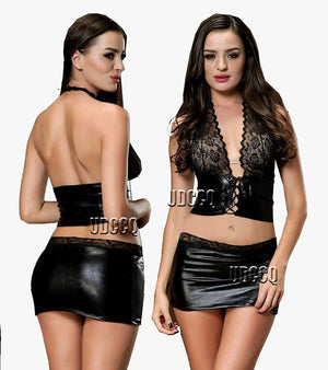 PVC glisten Metallic Faux Leather plus size lingerie costumes underwear babydoll sexy plus size bikini sexy for sex Pole dance | TageUnlimited
