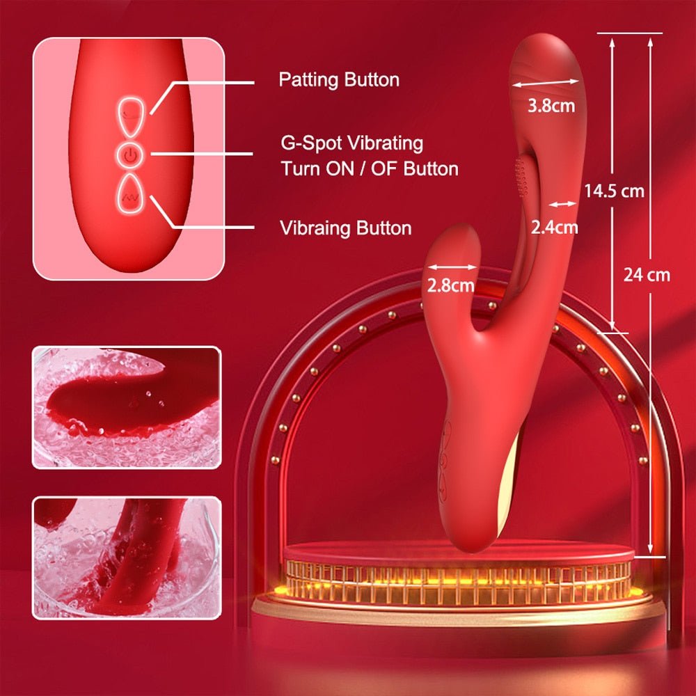 Rabbit Patting Vibrator for Clitoris Women Stimulator Massager Powerful G Spot Vibrating Sex Toy Female Masturbator Adult Goods | TageUnlimited