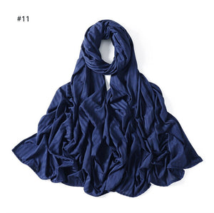 Ribbed Cotton Jersey Hijab Scarf Long Shawl Women Muslim Headscarf Wraps Striped Headband Maxi Turban Stretchy Pleated Bandana | TageUnlimited