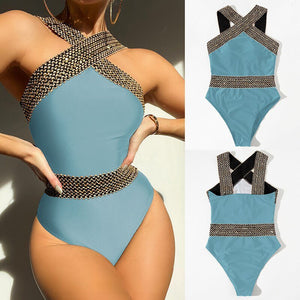 Riseado Sexy Push Up Swimsuit One Piece Swimwear Women  Black Bathing Suit Stitch Detail One-pieces Swimming Suit for Women | TageUnlimited