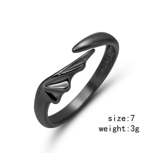Romantic Angel and Demon Wings Couple Rings For Women Goth Fashion Moonstone Adjustable Opening Finger Men&#39;s Ring Party Jewelry | 0 | Tage-Active