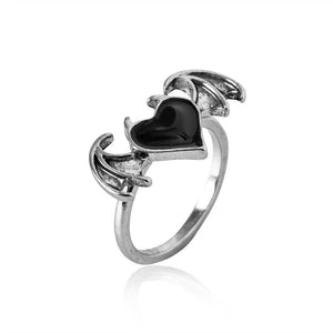 Romantic Angel and Demon Wings Couple Rings For Women Goth Fashion Moonstone Adjustable Opening Finger Men&#39;s Ring Party Jewelry | 0 | Tage-Active