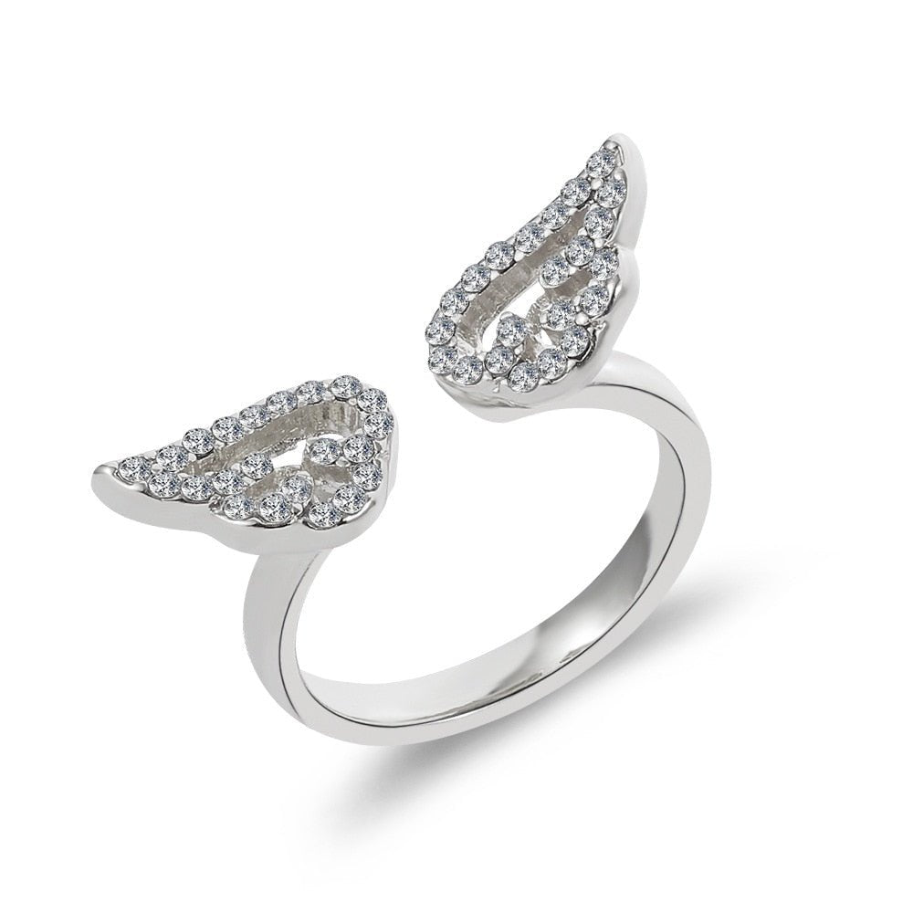 Romantic Angel and Demon Wings Couple Rings For Women Goth Fashion Moonstone Adjustable Opening Finger Men&#39;s Ring Party Jewelry | 0 | Tage-Active