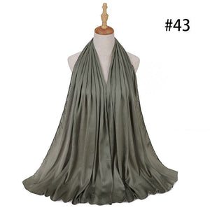 Satin Silk Hijab Scarf Muslim Women Veil Headwraps Ladies Headscarf for Women Muslim Fashion Shawl Islam Clothing Ramadan Scarf | TageUnlimited