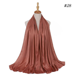 Satin Silk Hijab Scarf Muslim Women Veil Headwraps Ladies Headscarf for Women Muslim Fashion Shawl Islam Clothing Ramadan Scarf | TageUnlimited