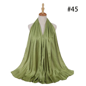 Satin Silk Hijab Scarf Muslim Women Veil Headwraps Ladies Headscarf for Women Muslim Fashion Shawl Islam Clothing Ramadan Scarf | TageUnlimited
